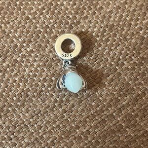 Firefly Charm Bottom Glows in Dark set in Sterling Silver S925